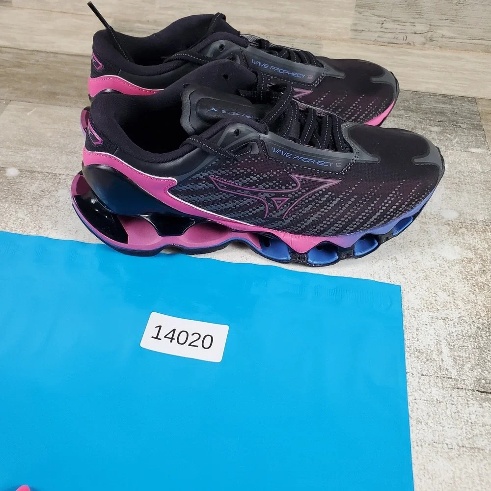 Mizuno Wave Prophecy 12 Womens Shoes Sz 7 Athletic Running Black Pink Sneakers
